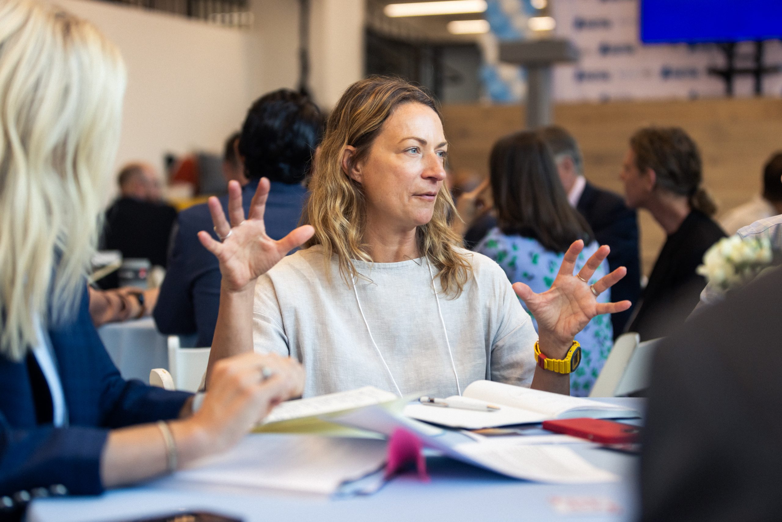Women sitting in Junction talking.